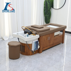 Foot and Head <strong>Spa</strong> Shampoo <strong>Bed</strong> Lay Down Hair Wash Thai Massage Salon Sink Korean Pedicure Wooden Head <strong>Spa</strong> <strong>Bed</strong> - Product Image 1