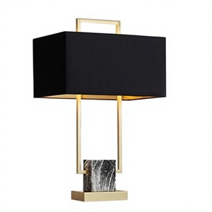 Lampe de table moderne en fer avec abat-jour rectangulaire en tissu beige, LED E27, lumière chaude 3000K, 80 CRI, éclairage décoratif pour chambre à coucher - Product Image 1