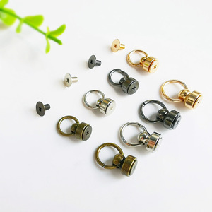 หมุดตอกโลหะพร้อมห่วงกลมหัวสกรูด้านหลังหมุดทองเหลืองสำหรับกระเป๋าถืองานฝีมือหนังเคสอุปกรณ์เสริมสำหรับโทรศัพท์ - Product Image 3