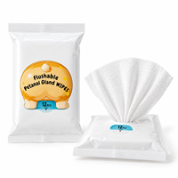 12 lingettes humides pour animaux de compagnie (chiens et chats), non parfumées, pour le nettoyage post-urine et l'hygiène post-rectale, pack de voyage portable, vente en gros