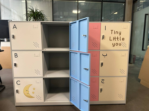 ตู้เก็บของเหล็กแบบกำหนดเองจากโรงงาน 12 ประตู สำหรับใส่กระเป๋านักเรียน ตู้ล็อกเกอร์โลหะสำหรับโรงเรียน ตู้โลหะสำนักงาน ครึ่งสูง สำหรับโฮมออฟฟิศ - Product Image 2