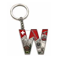 Porte-clés Souvenir Suisse Matterhorn en Métal Émaillé Personnalisé avec 26 Lettres de l'Alphabet – Lettre S
