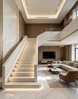 Carreaux d'escalier en porcelaine monobloc antidérapants à bords arrondis, finition filigrane dorée, pour salons de luxe et hôtels