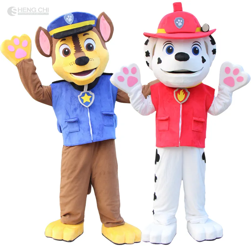 Costume de mascotte patte de chien personnalisé personnage de dessin animé chien de patrouille costumes de mascotte pour adultes