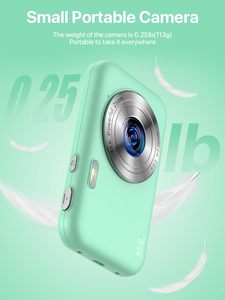 กล้องดิจิตอลมินิพอยท์ชูทสำหรับเด็ก - ความละเอียด 1080P FHD 48MP หน้าจอ 2.4 นิ้ว ถ่ายภาพยิ้ม ตรวจจับใบหน้า ช่องเสียบ USB Type-C รองรับการ์ด TF มีหลายสี - Product Image 3