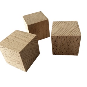 Cube en bois de hêtre 4x4CM, bloc vierge naturel, pour <span class=keywords><strong>l</strong></span>'artisanat des enfants, bloc de cube inachevé, livraison gratuite - Product Image 1