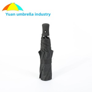 Full-automatic Three-fold Alloy Umbrella Wholesale Black Rubber Sunshade Sunscreen UV-proof Sunny Rainy Days Gift Advertising