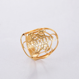 <span class=keywords><strong>Anillo</strong></span> de Metatrón de acero inoxidable con <span class=keywords><strong>sello</strong></span> de Ángel para <span class=keywords><strong>mujer</strong></span>, anillos geométricos de los kabbols de jardín, con diseño de San Valentín - Product Image 4