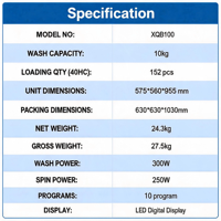 10kg All-in-One Electric Washer Dryer CE CB Certified Class Energy Efficiency High Efficiency Automatic Household Use English