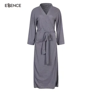 Custom Soft Thermal Bamboo Robes Women's Sleepwear SPA Home Long Sleeve Robe Femme Bathrobe for Women