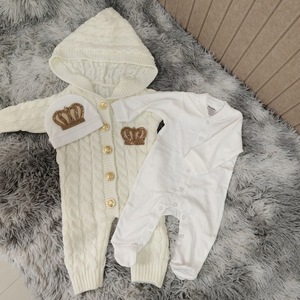 Set Tutina in Maglia per Neonati Stile Europeo-Americano Autunnale in Puro Cotone Unisex Vendita all'Ingrosso/OEM - Product Image 1