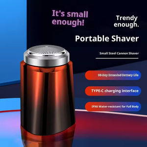 Mini afeitadora eléctrica para coche, afeitadora corporal completa, recargable por USB, pequeña afeitadora portátil tipo cañón de acero, venta al por mayor - Product Image 2