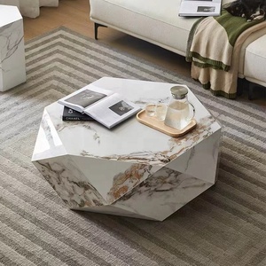 Premium Feeling Slate Coffee <strong>Table</strong> Set Adjustable Modern Minimalist Home Furniture Living Room <strong>Polygonal</strong> Designer - Product Image 1