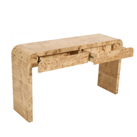 Table console contemporaine en bois de burl pour hôtel, table de contrôle d'entrée, décoration d'angle intérieur pour salon, table de passage, table de porche, bureau