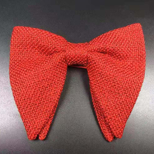 Pajarita de gran tamaño grande formal personalizada en rojo sólido blanco amarillo hecha de satén-para bodas - Product Image 1