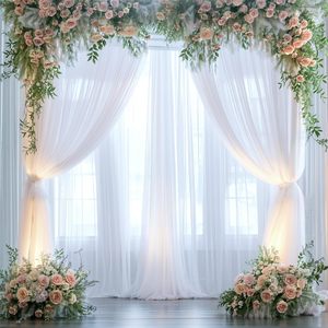<span class=keywords><strong>Rideau</strong></span> <span class=keywords><strong>de</strong></span> fond <span class=keywords><strong>en</strong></span> tulle blanc pour fêtes et mariages, 3m x 2,4m, rideaux <span class=keywords><strong>de</strong></span> fond transparents pour <span class=keywords><strong>douche</strong></span> nuptiale, fête d'anniversaire, baby shower - Product Image 3