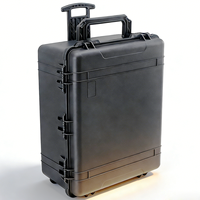 Valise de Transport Rigide en Plastique à Roulettes, Poignée Rétractable, Mousse Alvéolée Découpable, Prix Usine, pour Rangement et Transport d'Outils