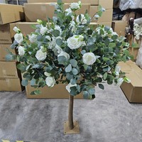 A-1596 gros fête de mariage soie rose arbres à fleurs petit arbre de fausses fleurs arbre floral artificiel pour la décoration de mariage