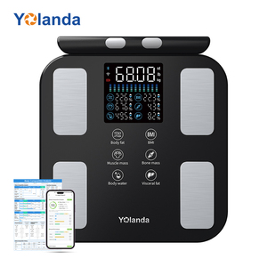 Balance connectée Yolanda 280 mm à 8 électrodes pour analyse de la composition corporelle, précise pour salle de bain et gym, avec analyse de l'IMC - Product Image 1