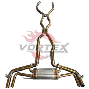 Vortex Burnt Gold Titanium Exhaust <b>Kit</b> For Benz GLE63S AMG 5.5L 2023-2026 Valved High Flow Lightweight Racing Catback Muffler - Product Image 5