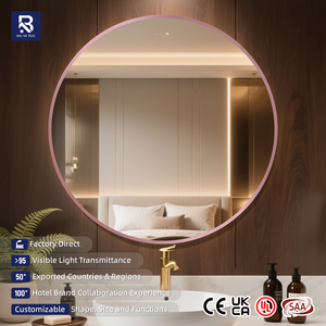 Miroir mural moderne sur mesure de grande taille 80cm 70cm 60cm 50cm de diamètre, cadre en aluminium, couleurs aluminium argenté et noir, en verre - Product Image 3