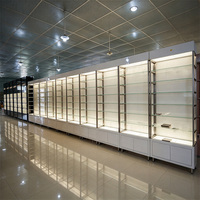 Vitrine de présentation de maquillage, présentoir de vente au détail, présentoir de produits personnalisé avec éclairage LED, vitrine en verre, présentoir de soins, vitrine de cosmétiques