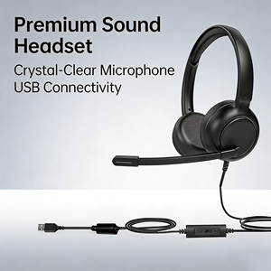 <span class=keywords><strong>Casque</strong></span> Binaural Filaire USB avec Microphone Anti-Bruit Qualcomm ENC et Fonction Mute, Idéal pour le Bureau et les Appels Professionnels - Product Image 2