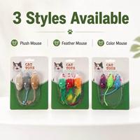Lot de jouets en peluche pour chat en forme de souris, prêts à la vente au détail, jouets souris à plumes, styles variés pour les animaleries, OEM ODM, approvisionnement en gros