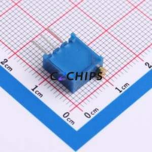 Resistencia Ajustable/Potenciómetro 3296W-1-204LF, Componente de Orificio Pasante (THT)-3P, 9.5x4.9mm, Resistencia de 200kOhm, 10%, 500mW, 250ppm ℃ - Product Image 2