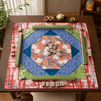 Tapete de Mahjong Americano de Lujo de 33 Pulgadas, Plegable, Portátil, Impermeable, de Caucho Natural Antideslizante, Cubierta para Mesa