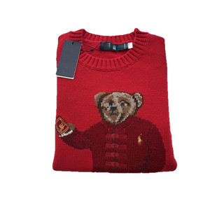 RL/Scan Code Red Envelope Little Bear 26 Automne/Hiver Style coréen <span class=keywords><strong>Pull</strong></span> en laine tricoté pour <span class=keywords><strong>femme</strong></span> avec broderie de dessin animé robuste - Product Image 5