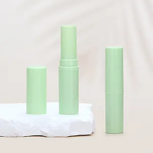 Empty Round Green Lipstick Tube Makeup Tube Lip Tint Balm Cosmetic Container Bottle 3.5g