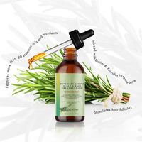 Huile de croissance capillaire fortifiant au romarin et à la menthe biologique, sérum à la biotine, traitement, masque capillaire pour cheveux bouclés, soin des pointes fourchues, soin du cuir chevelu sec