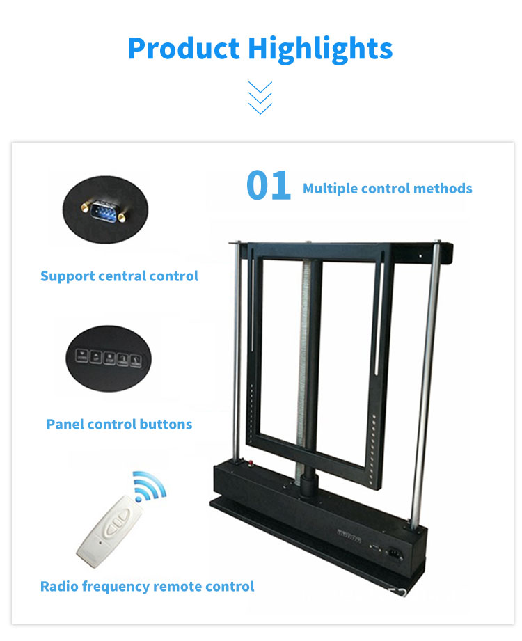 Factory Remote control Height Adjustable motorized 360 degree rotation Swivel cabinet TV stand TV mount for Home office hotel