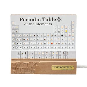 Tabla Periódica de Acrílico con 83 Elementos Inseridos, Base de Madera, Iluminación LED, Decoración Educativa, Regalo - Product Image 2