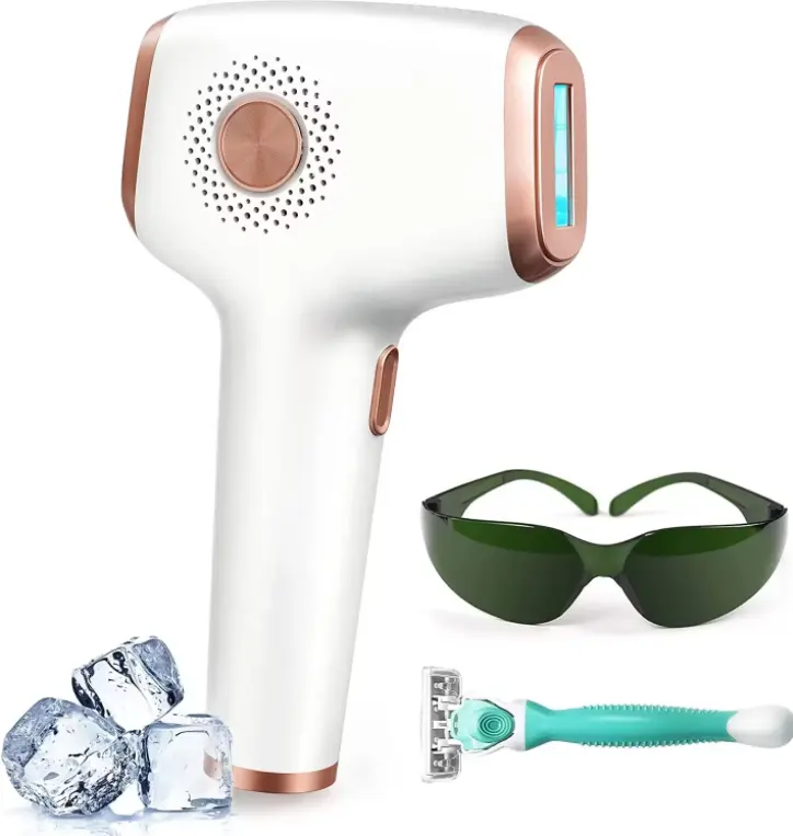 Diamant-Safir-Eis-Kühllaser ipl Haarentfernungsgerät Handset Depiladora Laser für Gesicht, Körper, Bikini-Linie, Kordel