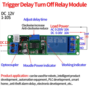 DC 12V Adjustable Timer <strong>Delay</strong> Turn OFF Module Timing Relay Time Switch <strong>1</strong>~10sec 10A - Product Image 5