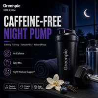 Complément alimentaire sans caféine Greenpie Sports pour l'entraînement nocturne, saveur myrtille vanille, OEM, étiquette privée, poudre pré-entraînement