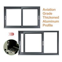 Ventana Corredera Horizontal de Aleación de Aluminio de Diseño Moderno con Persiana, Insonorizada y con Aislamiento Térmico para Sala de Estar y Cocina