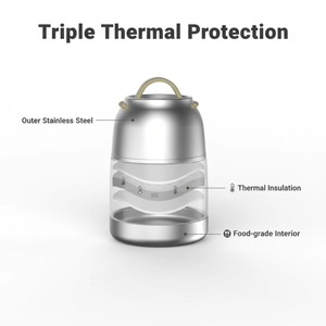Boîte à <span class=keywords><strong>lunch</strong></span> en acier inoxydable 18/8 à double paroi étanche avec logo personnalisé pour garder les aliments au chaud 8 heures - Product Image 5