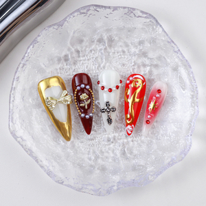 2025 lujo oro <span class=keywords><strong>rosa</strong></span> largo Stiletto hecho a mano acrílico prensa <span class=keywords><strong>uñas</strong></span> de alta calidad <span class=keywords><strong>uñas</strong></span> postizas para aplicación de dedos nuevo - Product Image 3
