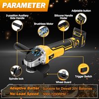 Meuleuse d'angle sans fil électrique portable MARS MS-405 125 mm, moteur sans balais, batterie 21 V 4,0 Ah, 7200 tr/min, qualité industrielle, déclencheur, pour bricolage