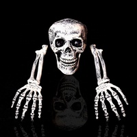Halloween Squelette Sol Insert Halloween Crâne Main Os Simulation Horreur Bar Chambre Ornements Décorations De Fête