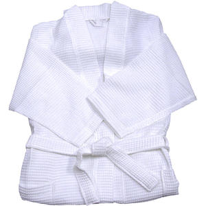 Albornoz de Baño Blanco Personalizado para Hotel, 100% Algodón, Juego de Albornoz y <span class=keywords><strong>Pantuflas</strong></span> Unisex con Logotipo - Product Image 3