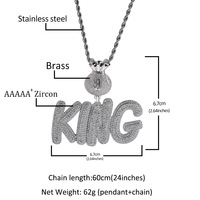 Collier ras de cou en chaîne de corde plaqué or avec pendentif en forme de sac à argent en diamant personnalisé pour homme, style hip-hop, avec pierres en zircon