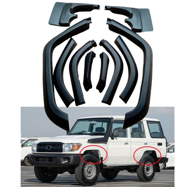 YBJ Car Accessories 10PCS Wheel Arch for Toyota Land Cruiser FJ76 79 70 LC76 2007--2021 for 4 Doors SUV LC79 Fender Flare