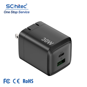 Cargador de teléfono Schitec Mini compacto de 30W con carga rápida, tipo C 30W QC18W, cargador de pared portátil para la serie i y teléfonos Android. - Product Image 1