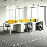 Bureau de travail modulaire en bois moderne pour 2 à 8 personnes, mobilier de bureau avec dimensions personnalisées et usage commercial