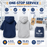 Sweat-shirt pour chien gris chiné personnalisé OEM, en coton vierge, polaire chaude, pull pour chien, vente en gros, fabricant d'usine