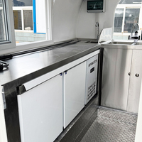 Remorque alimentaire mobile ronde compacte, chariot de café de rue, chariot de vente de glaces et de hot-dogs, camion de restauration entièrement équipé